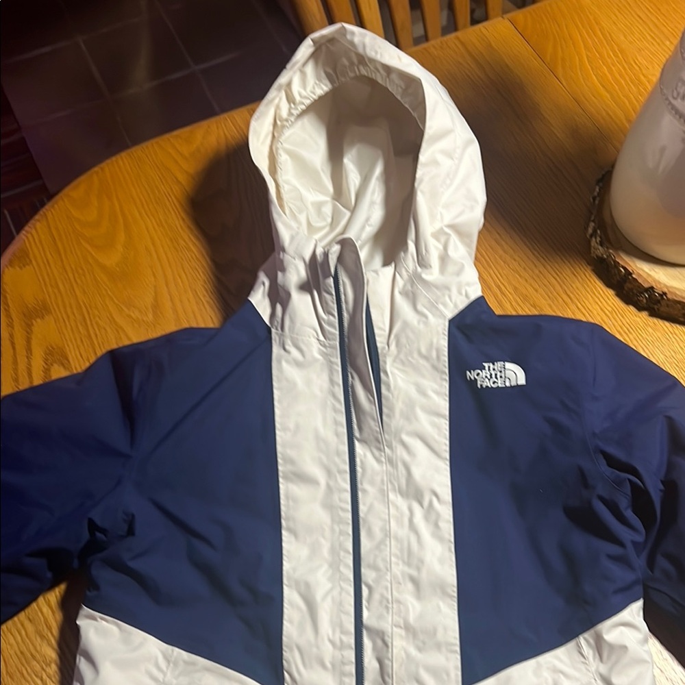 The North Face Blue and White Jacket
